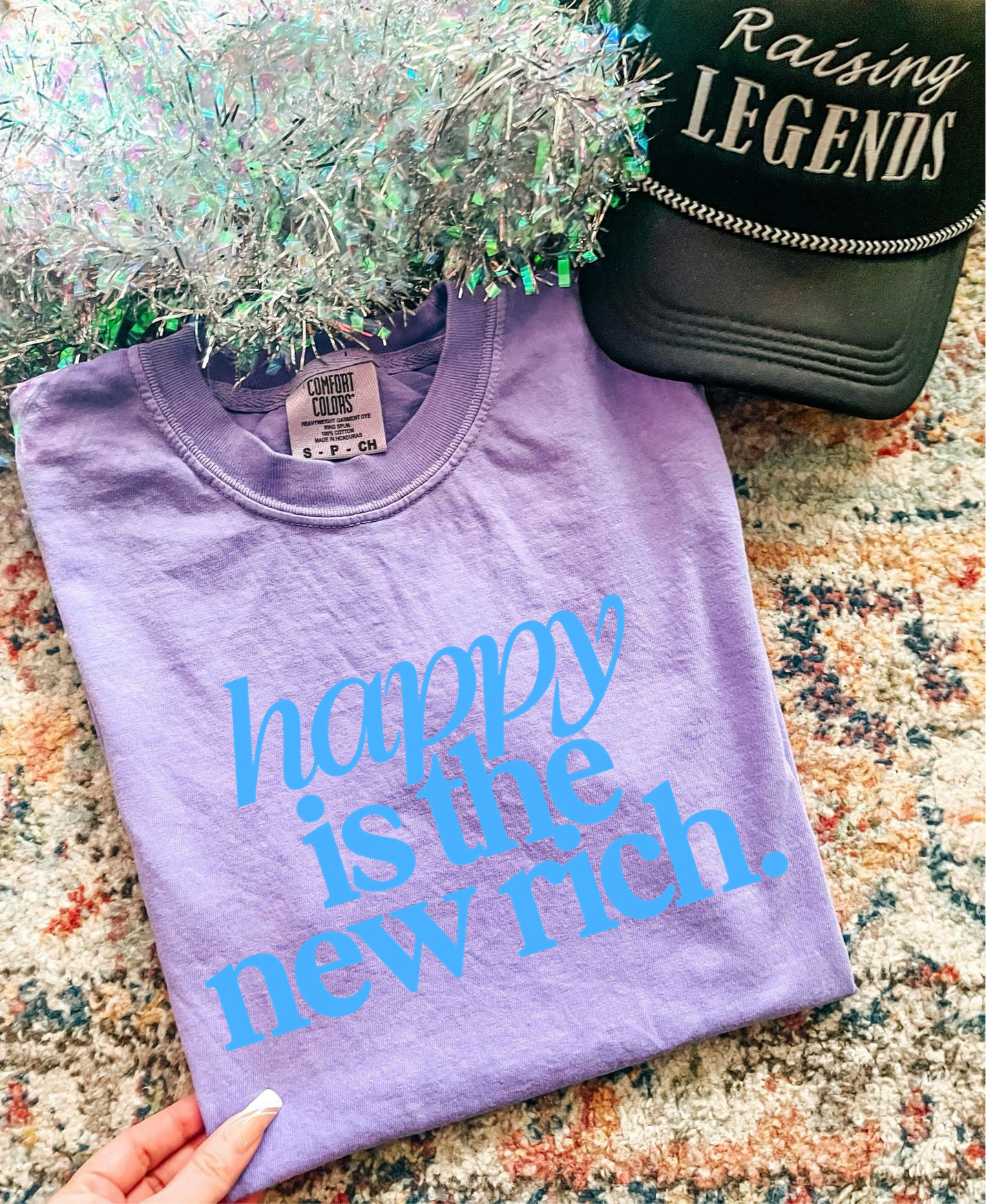Happy Is The New Rich Graphic Shirt