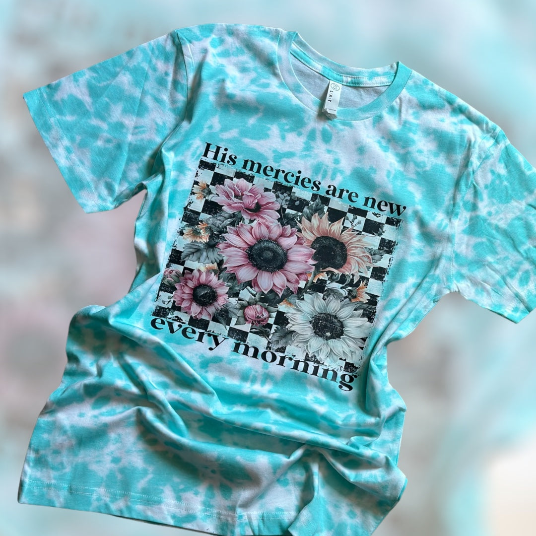 His Mercies Tie Dye Graphic T-Shirt