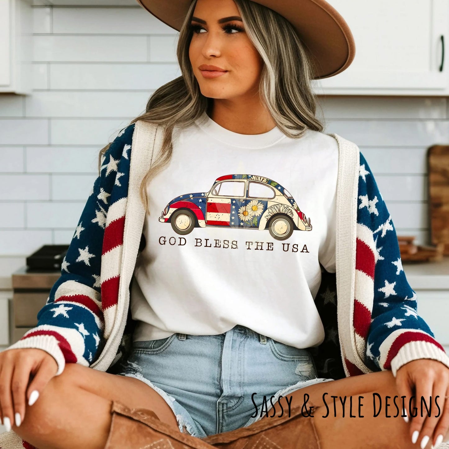 Bless The USA Americana Graphic T-Shirt