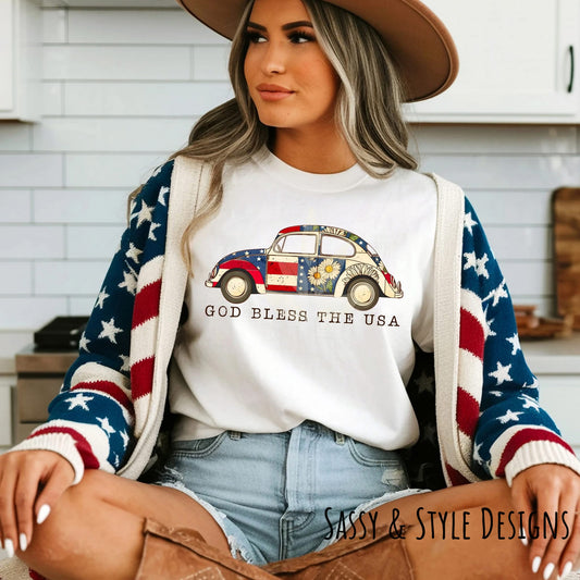 Bless The USA Americana Graphic T-Shirt