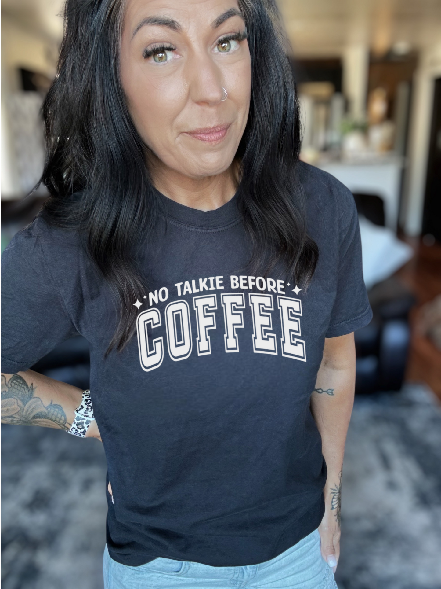 No Talkie Before Coffee Graphic T-Shirt