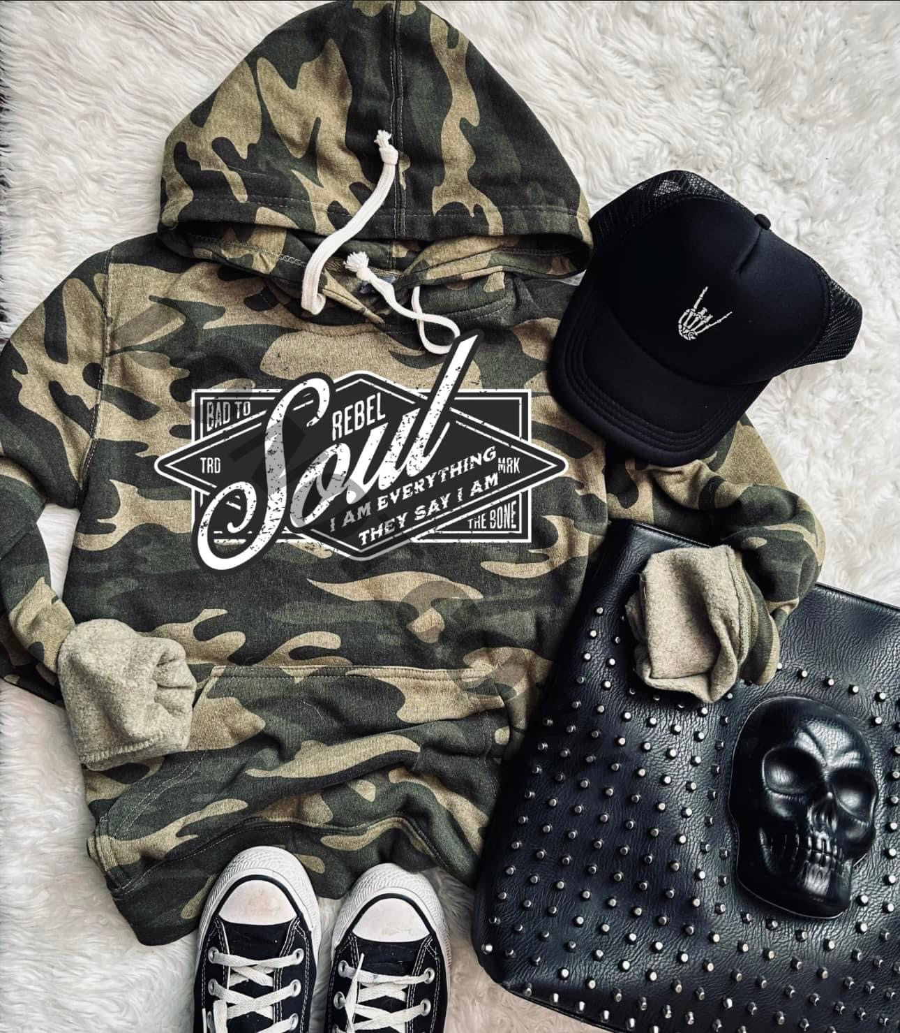 Rebel Soul Camo Fleece Hooded Sweatshirt