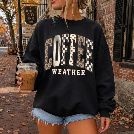 Patterned Coffee Weather Graphic Shirt