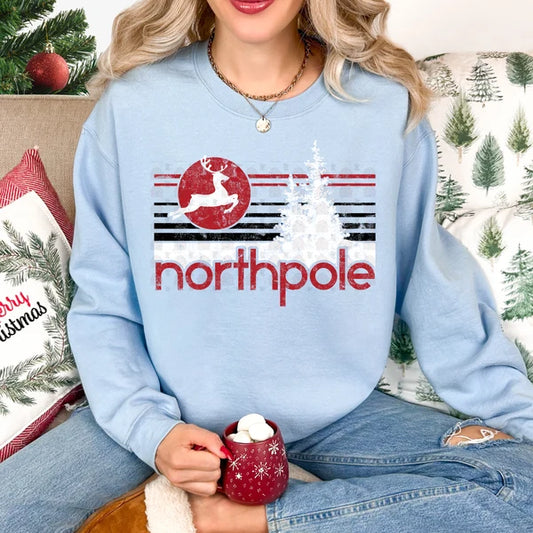 Reindeer Stripes North Pole Graphic Shirt