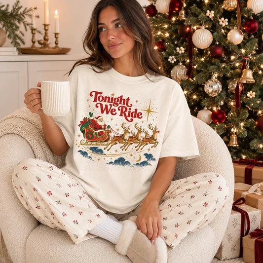 Santa Tonight We Ride Graphic Shirt