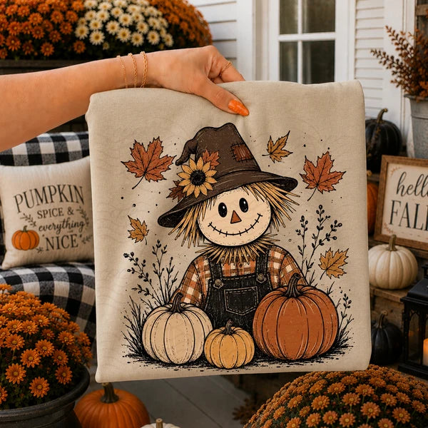 Vintage Fall Scarecrow Graphic Shirt
